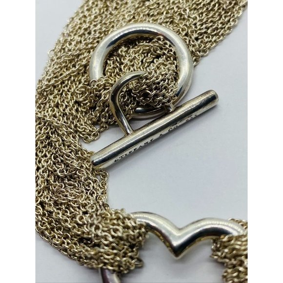 SOLD!!! TIFFANY & CO. STERLING SILVER 925 OPEN HEART MULTI-STRAND TOGGLE CLASP - Picture 6 of 11